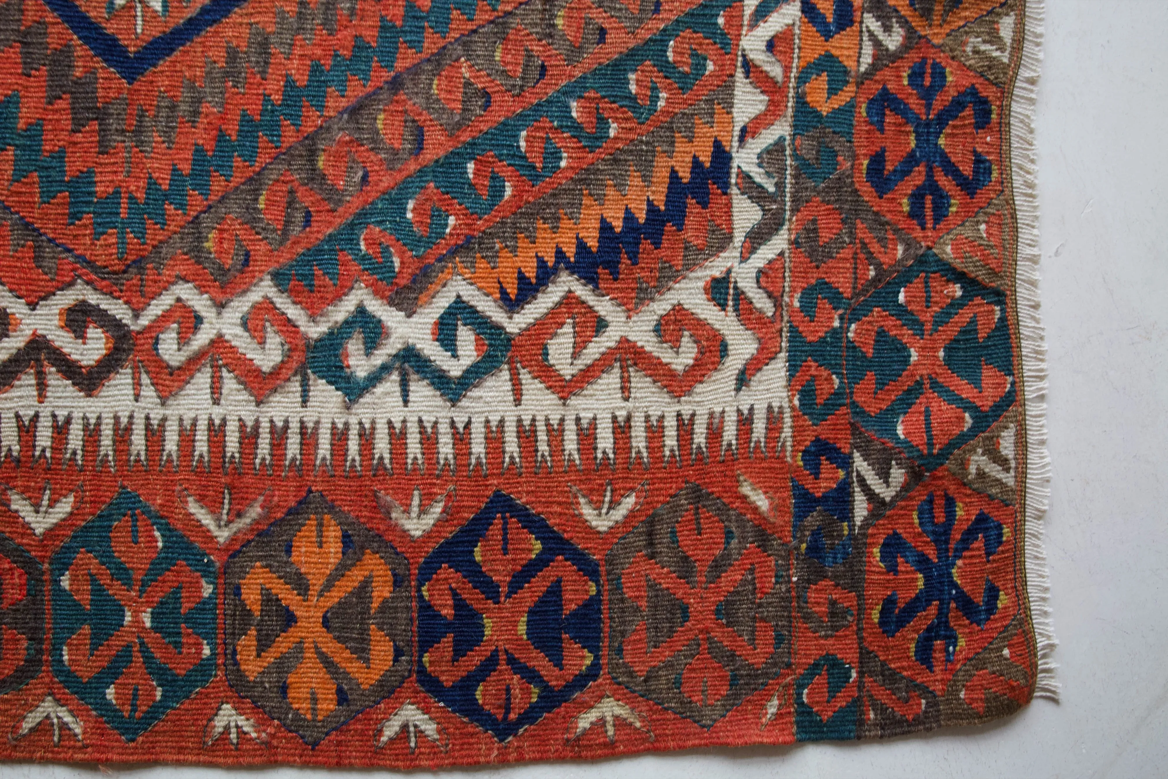 Vintage Turkish Fethiye Kilim Rug 5'4"x8'3"