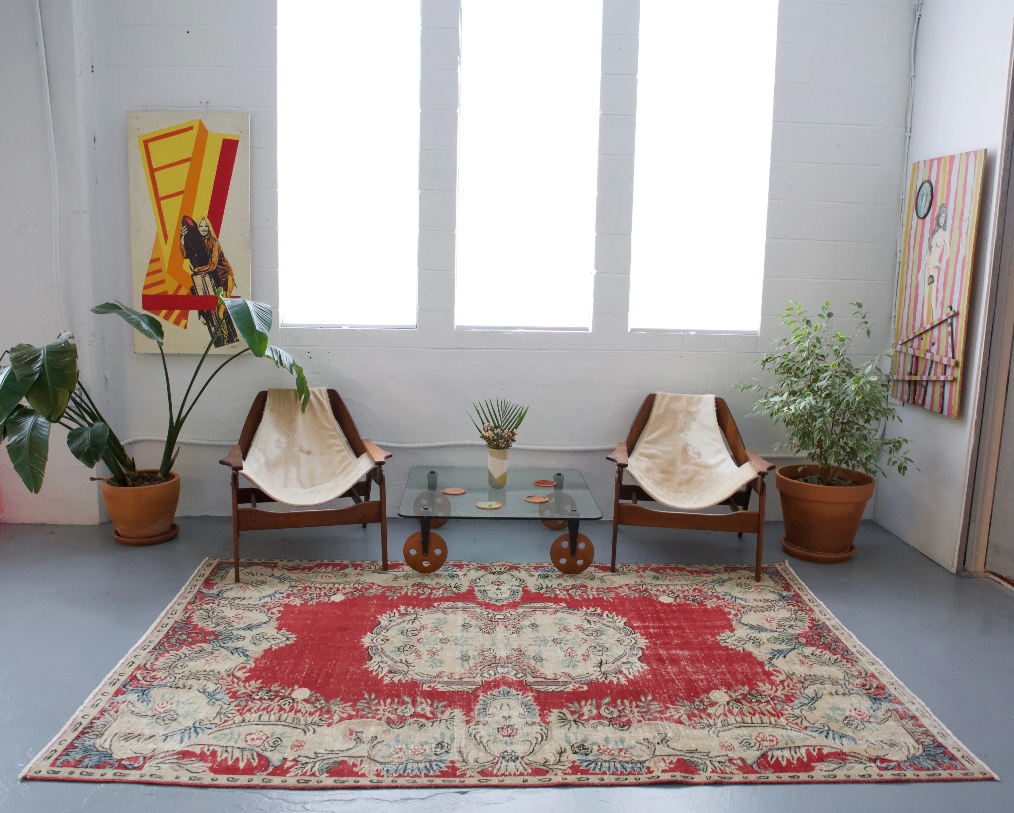 Vintage Turkish Isparta Rug