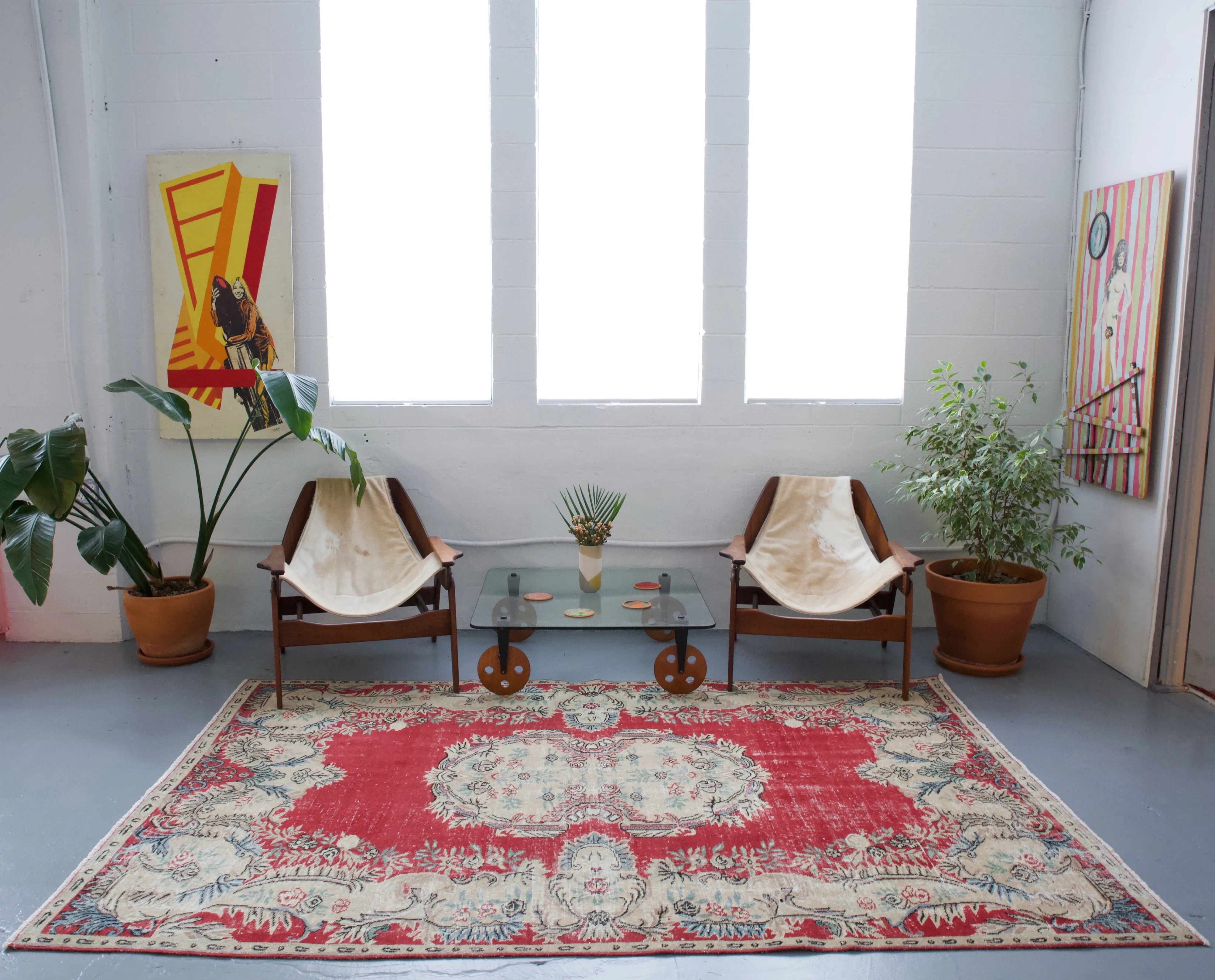 Vintage Turkish Isparta Rug