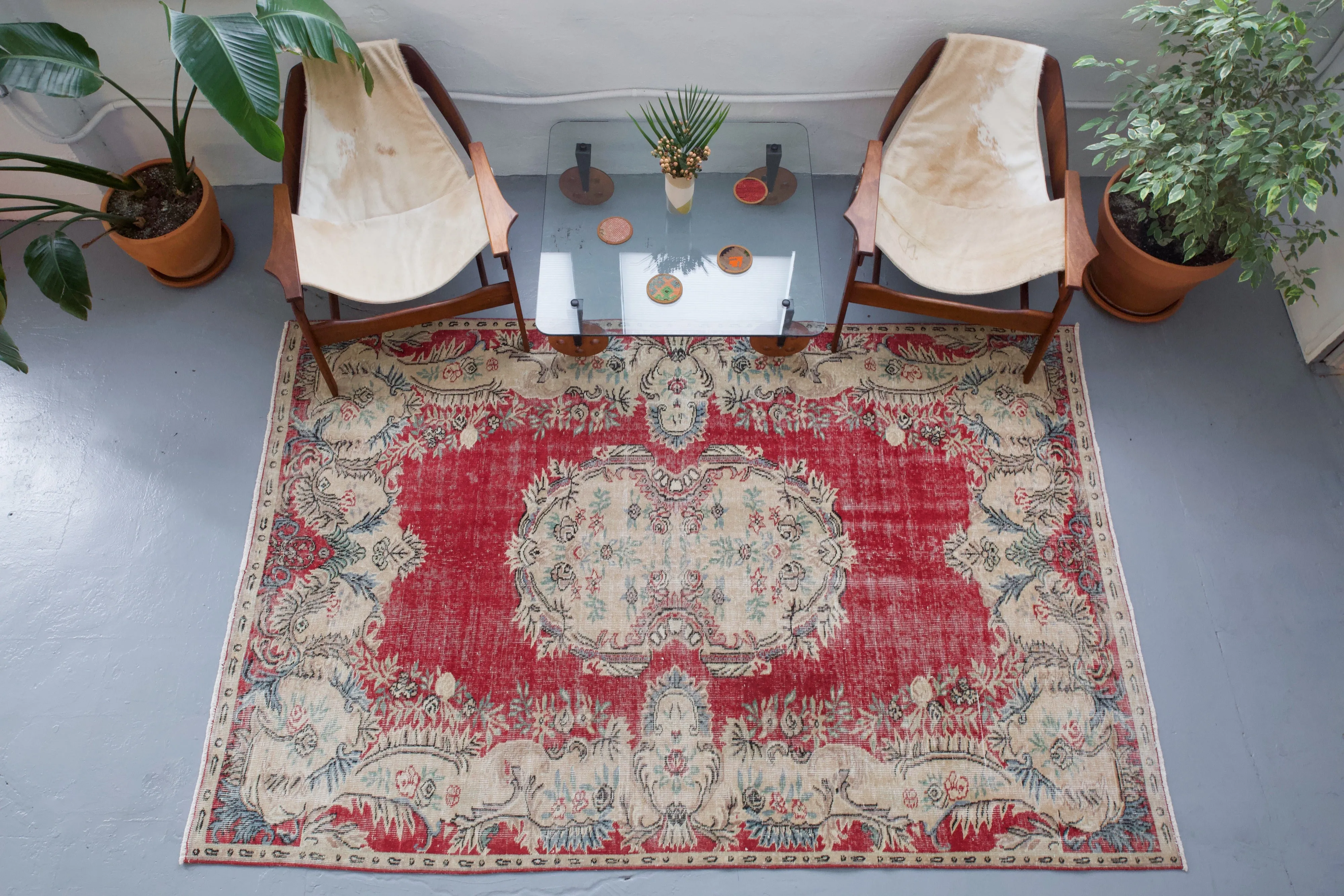 Vintage Turkish Isparta Rug
