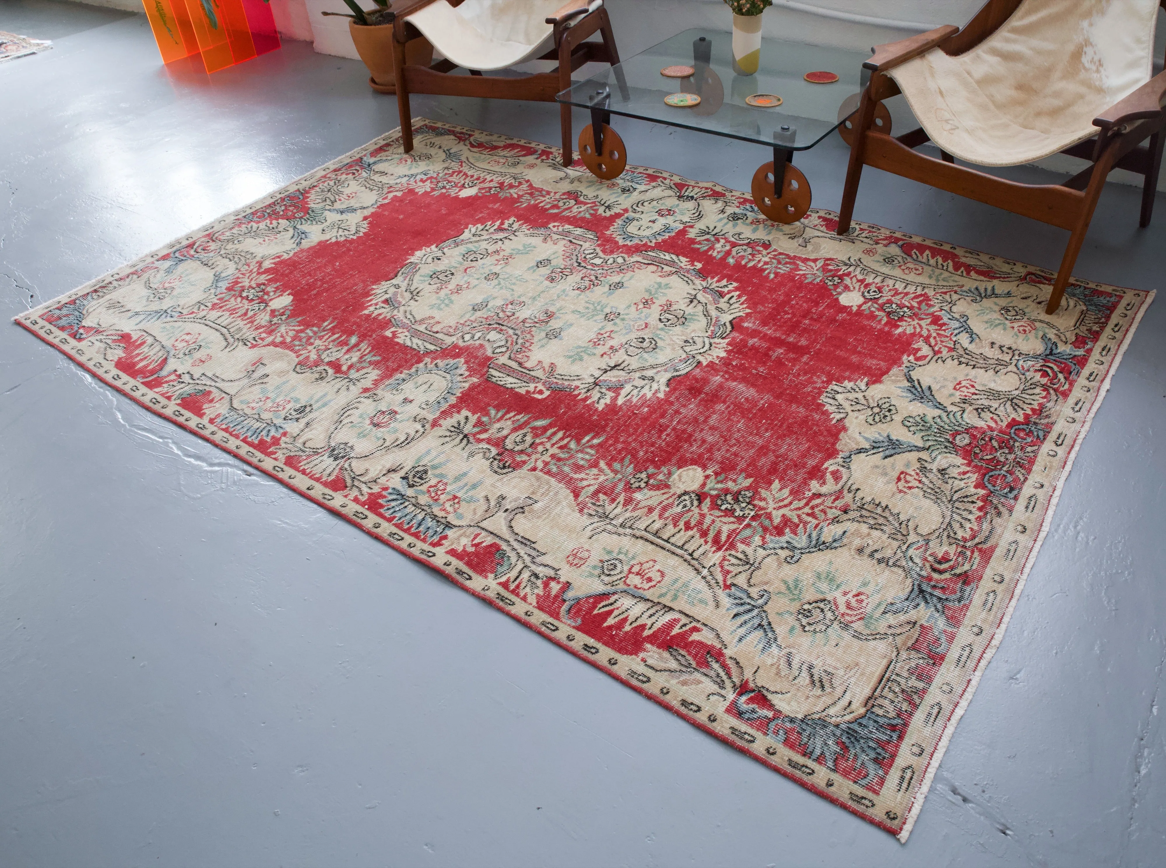 Vintage Turkish Isparta Rug
