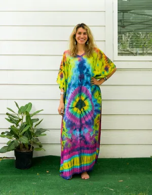 Vivid Spectrum Harmony Tie Dye Kaftan