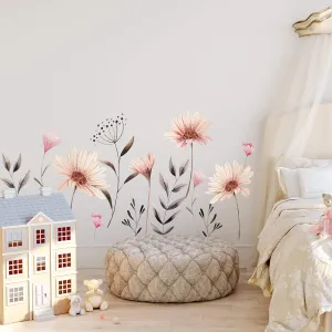 Watercolour Flowers Floral Wall Sticker Nursery