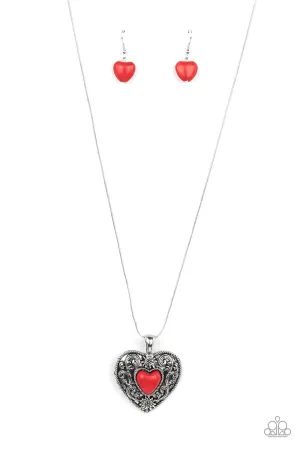 Wholeheartedly Whimsical - Red Necklace