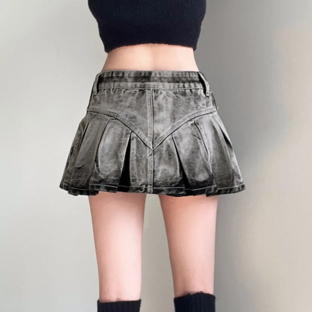 Women's Street Wash Tie Dye Denim Skirt