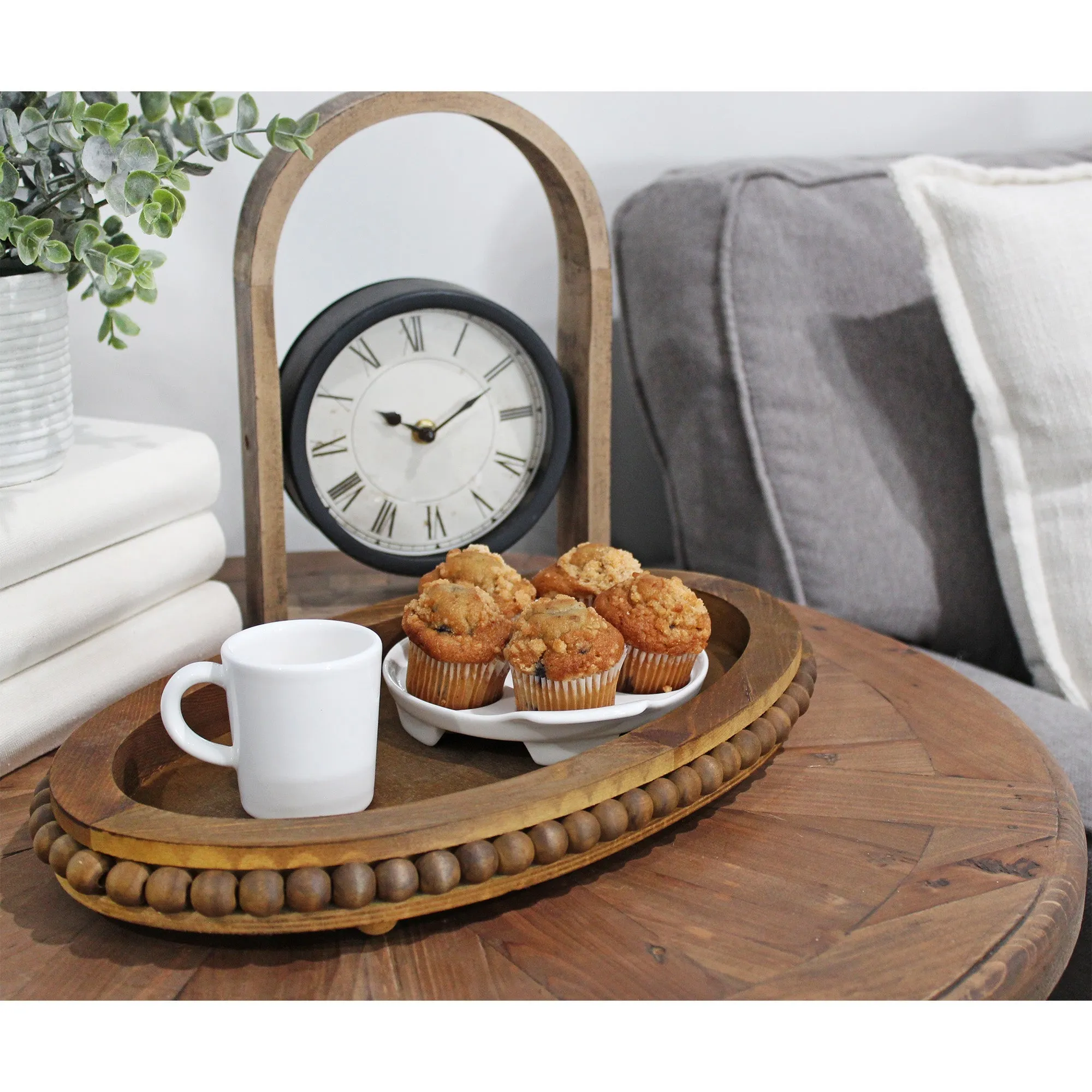 Wood Beaded Tray