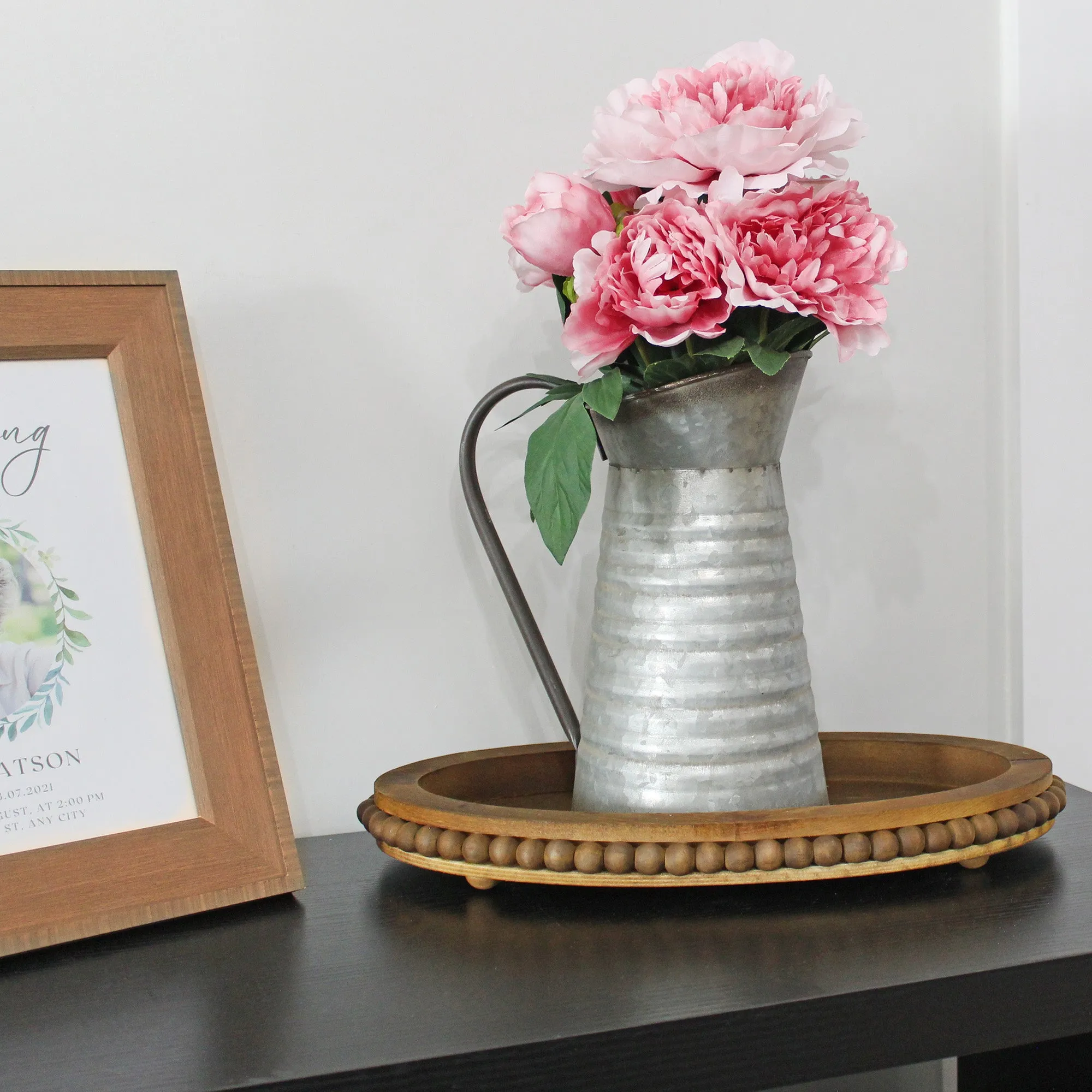 Wood Beaded Tray