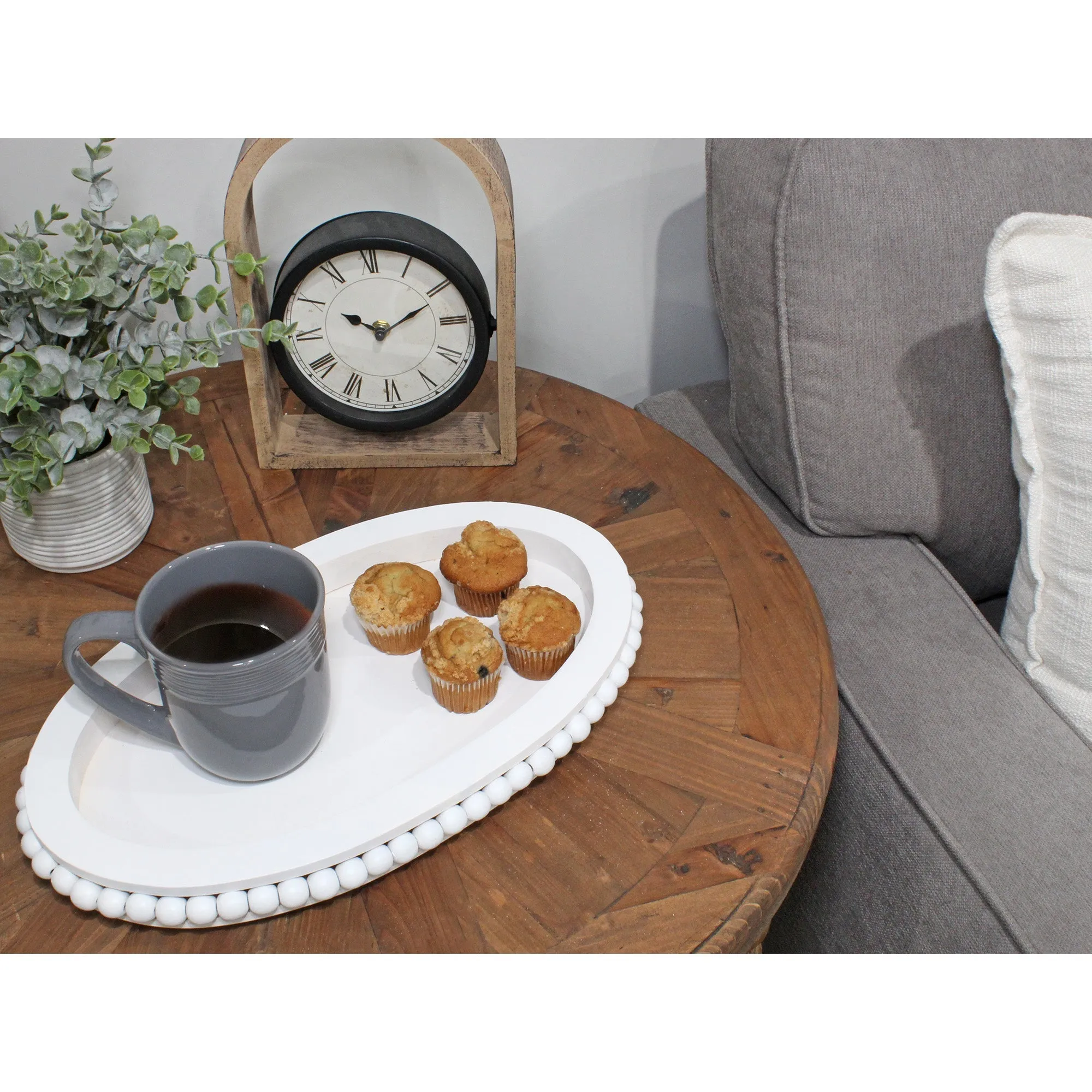 Wood Beaded Tray