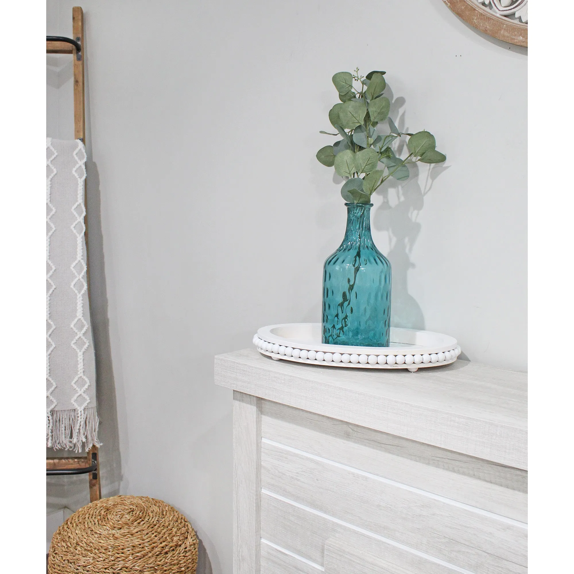 Wood Beaded Tray