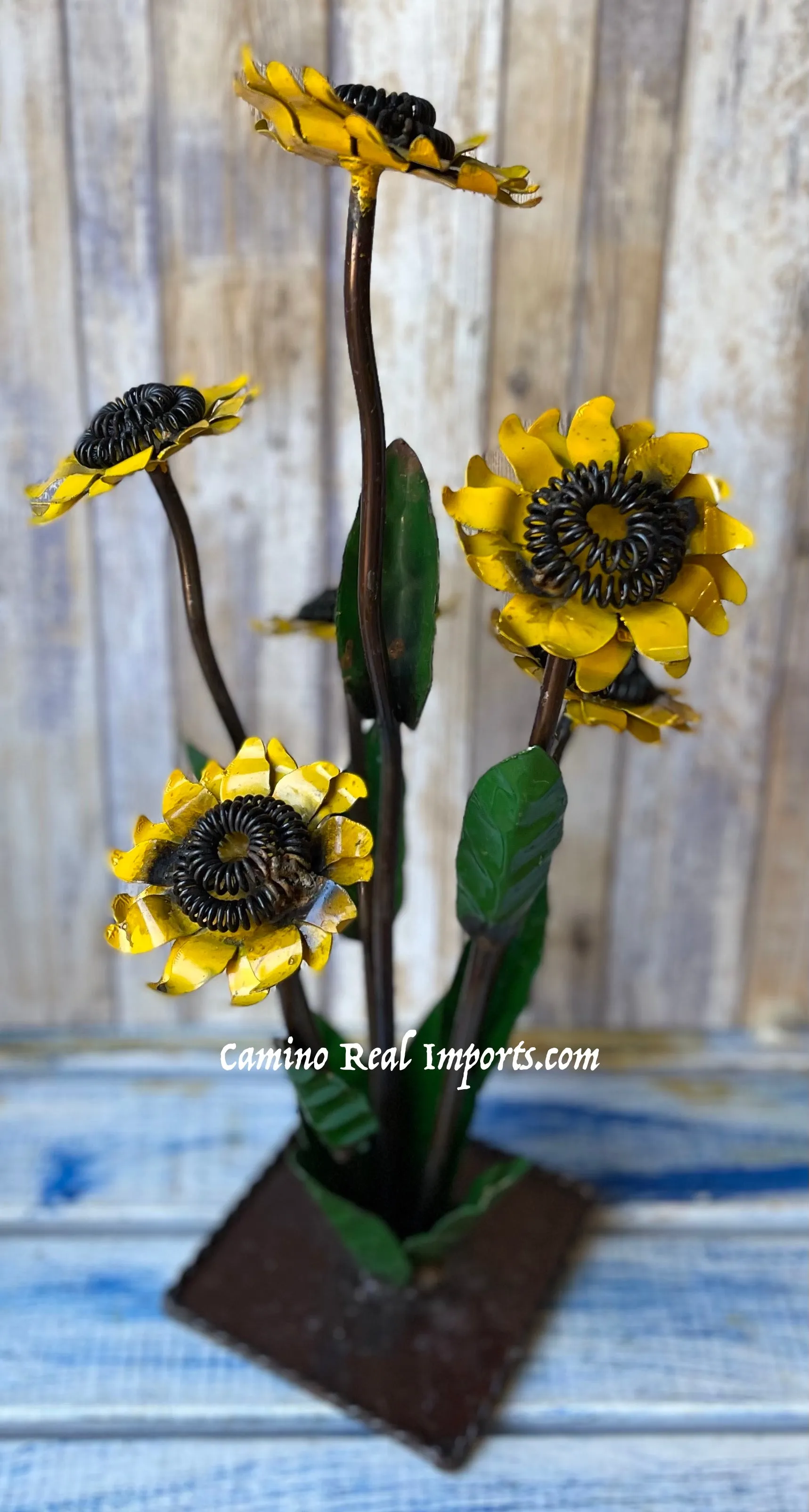 Yard Art Metal 6 Sunflowers Sculpture 20" MSFLWR20001