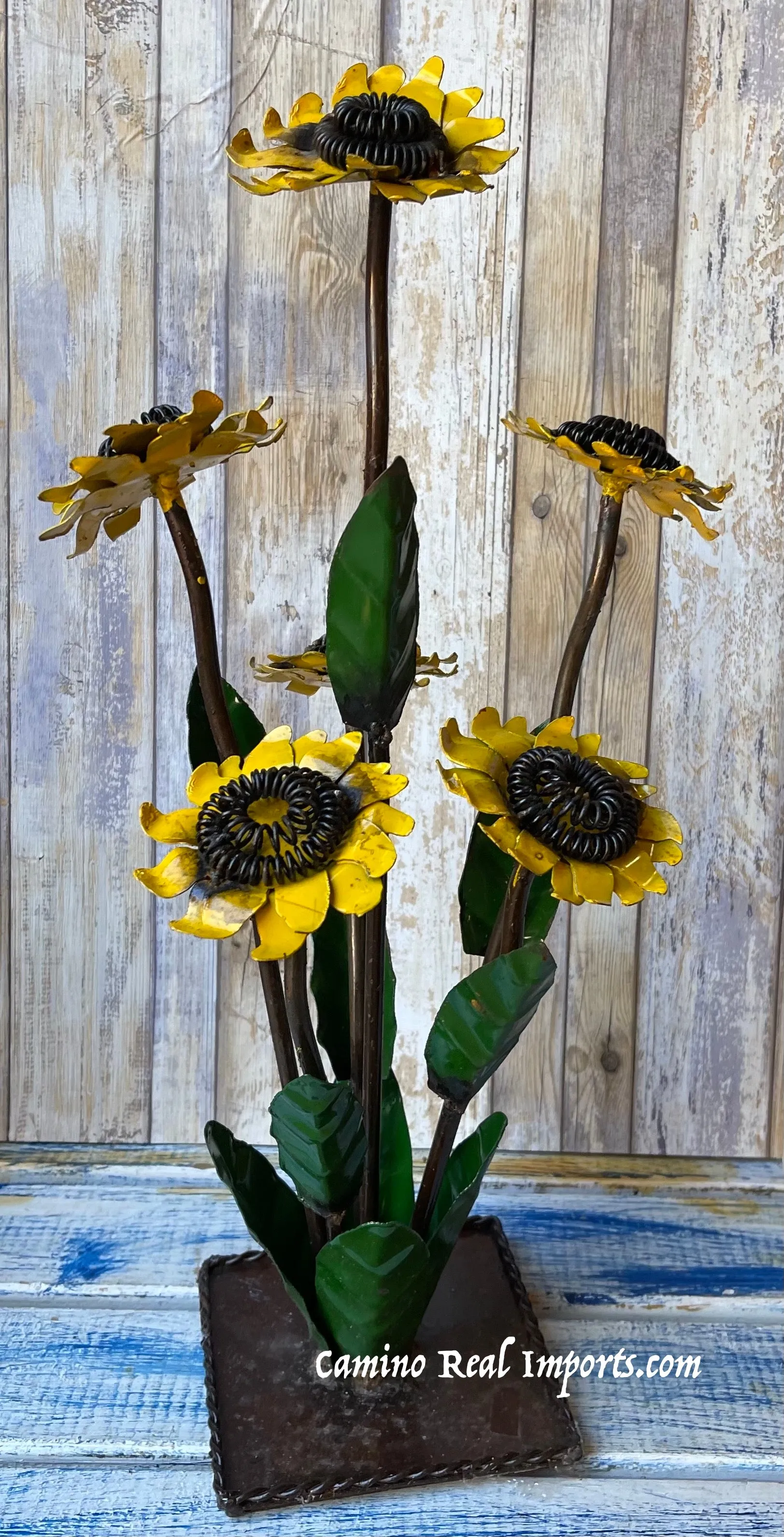 Yard Art Metal 6 Sunflowers Sculpture 20" MSFLWR20001