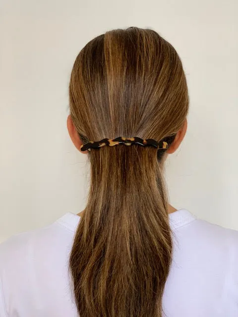 Zig Zag Navy Hair Clip